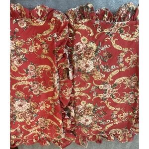 Ralph Lauren Danielle Marseilles Ruffle Pair  KING Pillow Shams Black Label  USA